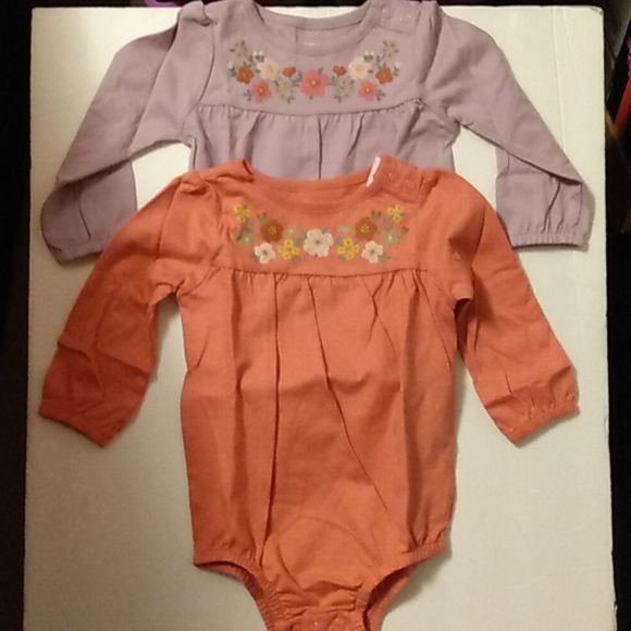 Body Manches Longues Garanimals Pour Bébé Fille - Taille 3-6 Mois, Rose Blanc Or, Neuf Sans étiquette